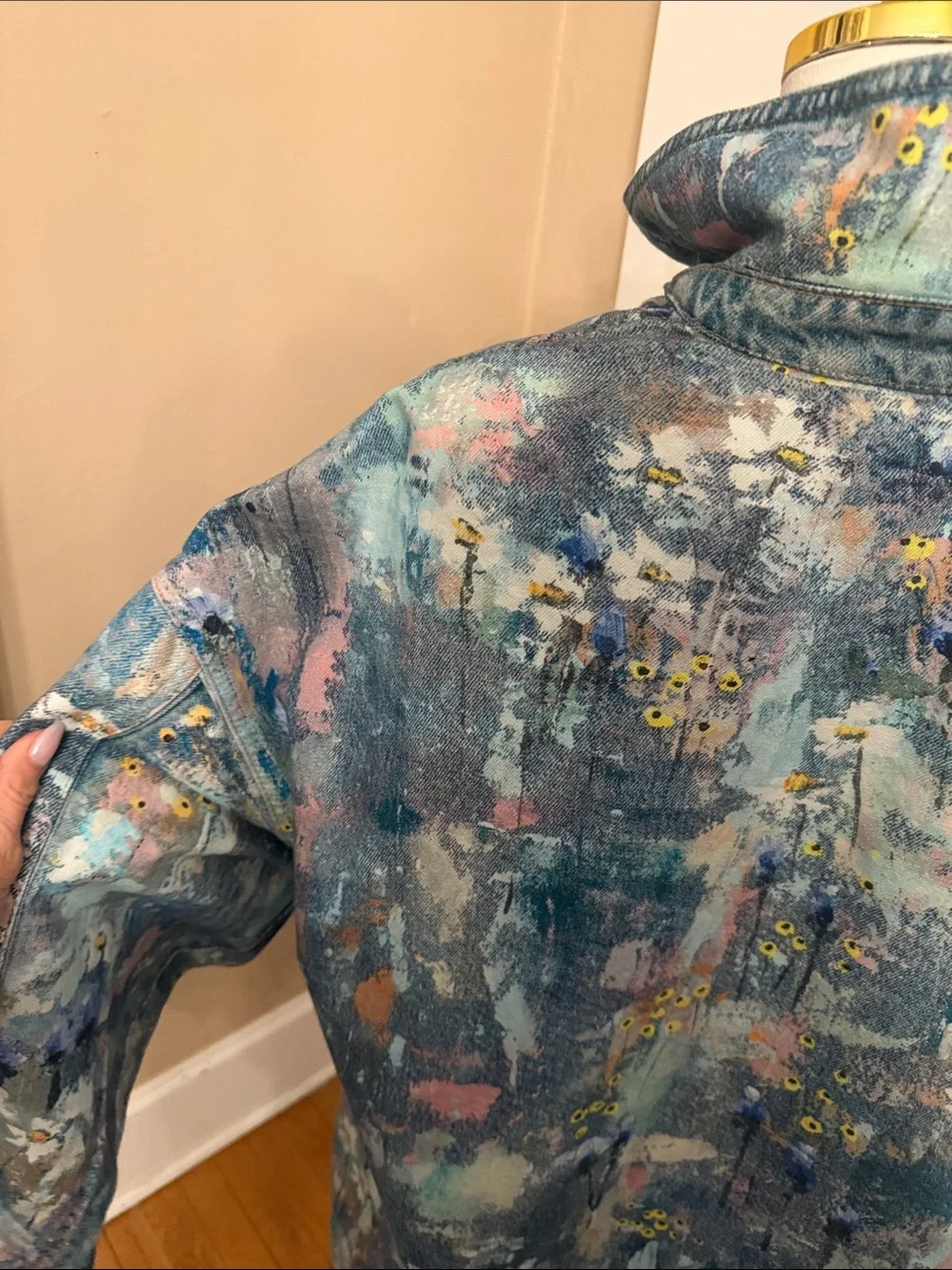 Free People We The Free Madison City Illusions Denim Jacket Small NWT - Picture 9 of 12